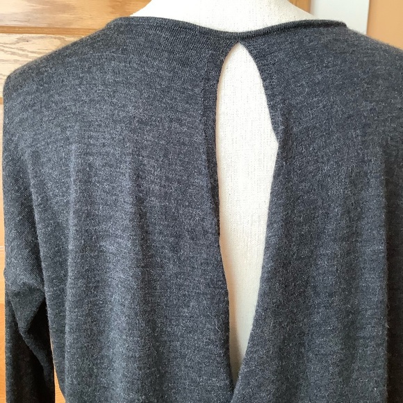 EILEEN FISHER Charcoal Fine Merino Jersey Keyhole Back Box Sweater Size XS - Picture 7 of 14